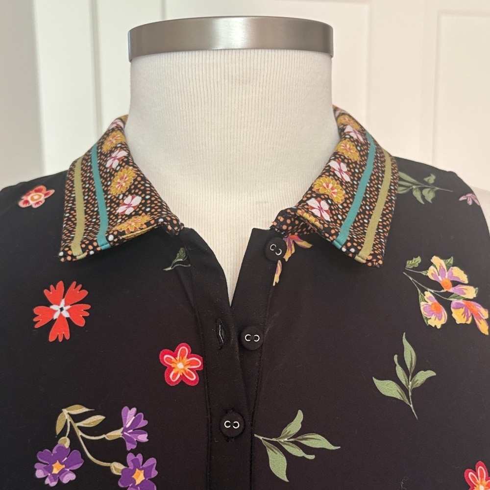 Activewear by Johnny Was . Black, floral print Dress. NWT. - Picture 3 of 8